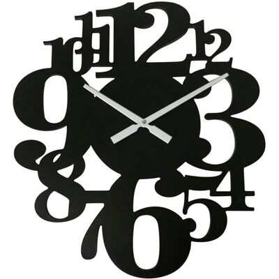 Rebecca Mobili Wanduhr - Modernes Design Große Zahlen MDF Schwarz 55x50 - Wanduhr Rebecca Mobili Wanduhr - Modernes Design Große Zahlen MDF Schwarz 55x50 - Wanduhr