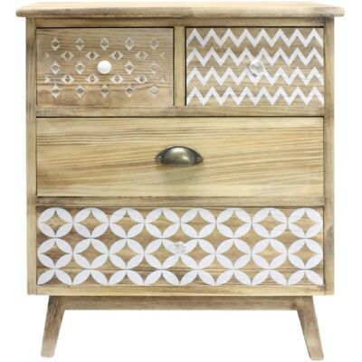 Rebecca Mobili Leichtes Holz 4-Schubladen-Schrank - Küche & Eingang Rebecca Mobili Leichtes Holz 4-Schubladen-Schrank - Küche & Eingang