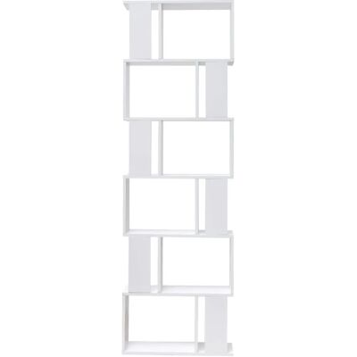Rebecca Möbel Weißes Bücherregal mit 6 Holzböden - Regal Rebecca Möbel Weißes Bücherregal mit 6 Holzböden - Regal