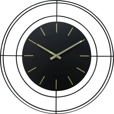 Reloj de Pared Grande Negro Dorado de Mobili Rebecca - Reloj Reloj de Pared Grande Negro Dorado de Mobili Rebecca - Reloj