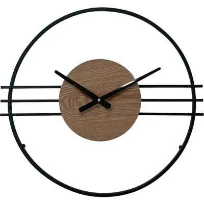 Rebecca Modern Wanduhr - 50 cm - Schwarz/Braun Rebecca Modern Wanduhr - 50 cm - Schwarz/Braun