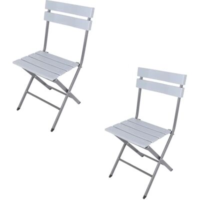 Sillas de Exterior Rebecca - Juego de 2 de Plástico y Acero Plegables para Camping Bar Sillas de Exterior Rebecca - Juego de 2 de Plástico y Acero Plegables para Camping Bar