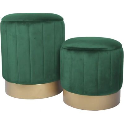 Rebecca Möbel Set 2 Pouf Samt Aufbewahrung Rebecca Möbel Set 2 Pouf Samt Aufbewahrung