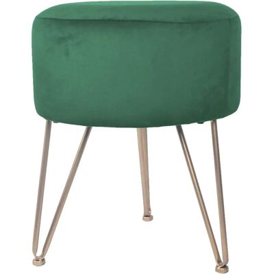 Pouf de Terciopelo Verde Rebecca - Taburete Pouf de Terciopelo Verde Rebecca - Taburete