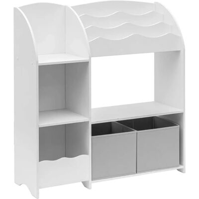 Organisateur de Jouets Mobili Rebecca Blanc MDF Mobilier Chambre d'Enfants avec 2 Boîtes 5 Compartiments - Publicité Organisateur de Jouets Mobili Rebecca Blanc MDF Mobilier Chambre d'Enfants avec 2 Boîtes 5 Compartiments - Publicité