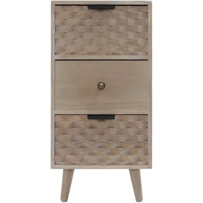 Mobili Rebecca - Table de Nuit Fine en Bois avec 3 Tiroirs - Table de Nuit - Publicité Mobili Rebecca - Table de Nuit Fine en Bois avec 3 Tiroirs - Table de Nuit - Publicité