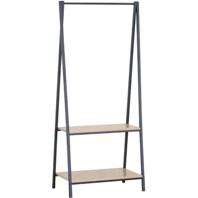 Perchero de Metal Rebecca Mobili con Estantes - Soporte para Abrigos Perchero de Metal Rebecca Mobili con Estantes - Soporte para Abrigos