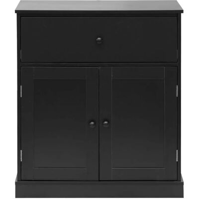 Rebecca Mobili Armario Bajo Negro - Mueble Multiusos Ahorrador de Espacio Rebecca Mobili Armario Bajo Negro - Mueble Multiusos Ahorrador de Espacio