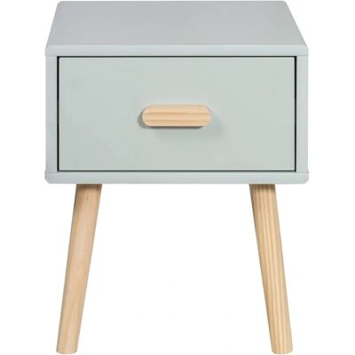 Mobili Rebecca Table de Nuit - Pin Teal Scandinave - 44x35x35 - Table de Nuit pour Enfants - Publicité Mobili Rebecca Table de Nuit - Pin Teal Scandinave - 44x35x35 - Table de Nuit pour Enfants - Publicité