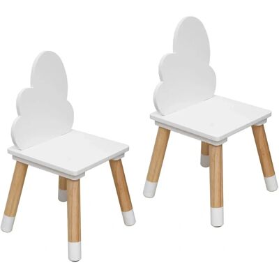 Chaises pour enfants Rebecca Tamar - 50x25x25 - MDF Pin Blanc - Ensemble 2 - Publicité Chaises pour enfants Rebecca Tamar - 50x25x25 - MDF Pin Blanc - Ensemble 2 - Publicité