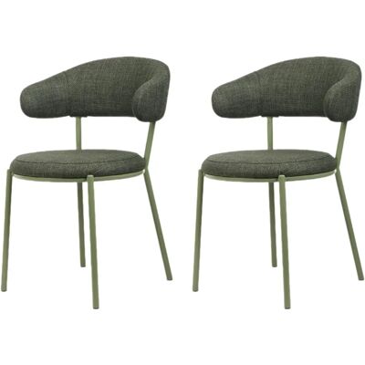 Mobili Rebecca Modèle RE7032 Vert Foncé Acier Polyester Chaise Set 2 - Publicité Mobili Rebecca Modèle RE7032 Vert Foncé Acier Polyester Chaise Set 2 - Publicité
