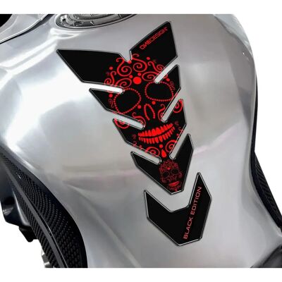 Onedesign - Black Edition Skull - Skull - Nero/Rosso - Tank protector Onedesign - Black Edition Skull - Skull - Nero/Rosso - Tank protector