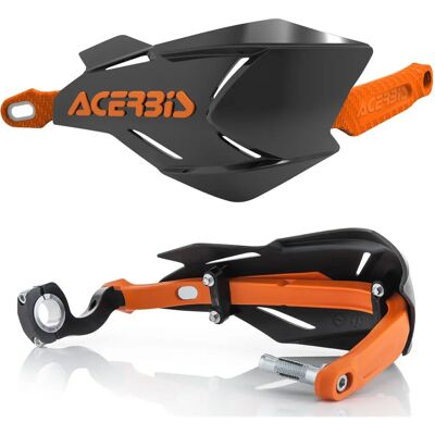 Acerbis X-factory Handguards - Black / Orange - Motorcycle Accessory Acerbis X-factory Handguards - Black / Orange - Motorcycle Accessory