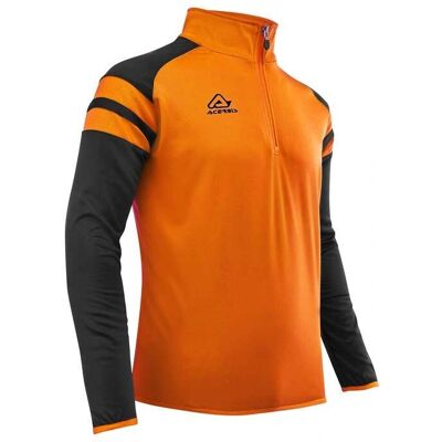 Acerbis KEMARI Oranje/Zwart Træningstrøje med Halve Rits - Træningspullover Acerbis KEMARI Oranje/Zwart Træningstrøje med Halve Rits - Træningspullover
