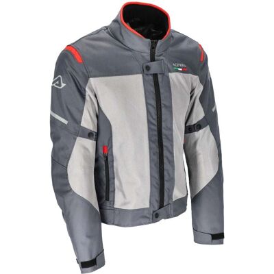 Giacca tessile per moto Acerbis On Road Ruby - Grigio Rosso M Giacca tessile per moto Acerbis On Road Ruby - Grigio Rosso M