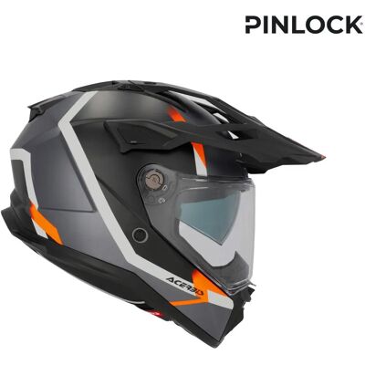 Acerbis - Attack Multi - Nero e Arancione Fluorescente - M - Casco Acerbis - Attack Multi - Nero e Arancione Fluorescente - M - Casco