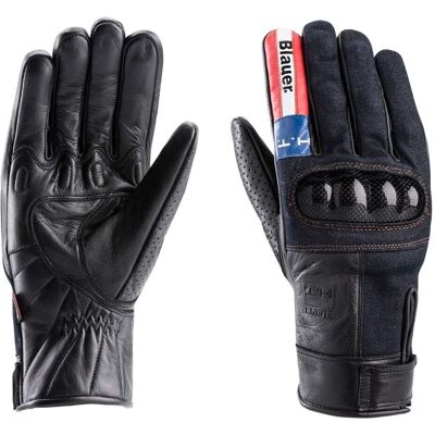Guanti da moto Blauer Combo Carbon Denim USA - Nero - 2XL Guanti da moto Blauer Combo Carbon Denim USA - Nero - 2XL