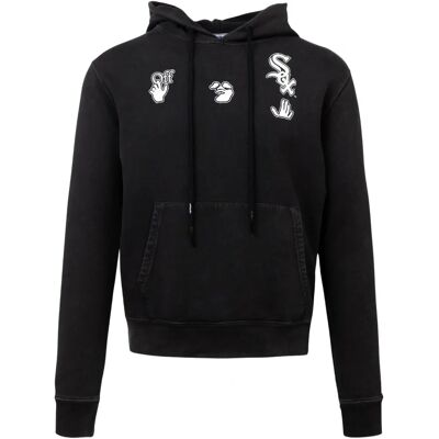 Off-White Schwarzer Hoodie MLB Chicago Elastische Ärmel - Kapuzenpullover Off-White Schwarzer Hoodie MLB Chicago Elastische Ärmel - Kapuzenpullover