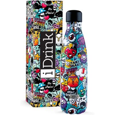 i-Total Thermosflasche aus Edelstahl - i-Drink Graffiti i-Total Thermosflasche aus Edelstahl - i-Drink Graffiti