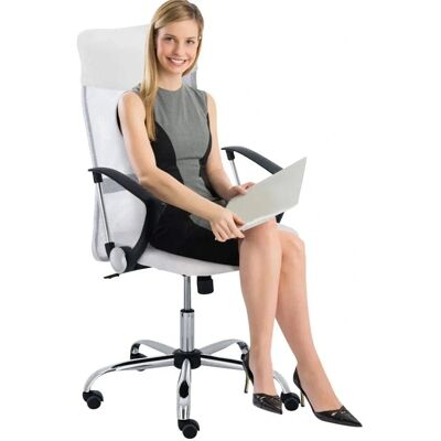 Sedia Ufficio Bianca Ergonomica in Rete Girevole Regolabile Sedia Ufficio Bianca Ergonomica in Rete Girevole Regolabile
