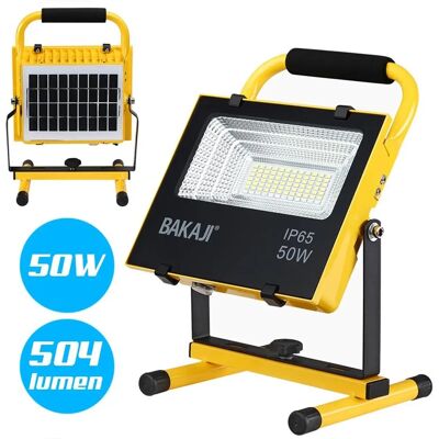 Bakaji - 50W 504lm - Pannello solare - IP65 - Faro da lavoro Bakaji - 50W 504lm - Pannello solare - IP65 - Faro da lavoro