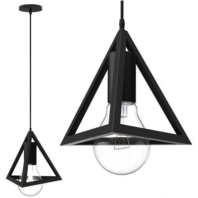 Lampadario nero a piramide Bakaji - Design moderno e minimale Lampadario nero a piramide Bakaji - Design moderno e minimale