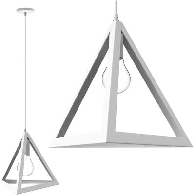 Bakaji Lampada Pendente Moderna a Forma di Piramide - 30cm, E27, Bianca Bakaji Lampada Pendente Moderna a Forma di Piramide - 30cm, E27, Bianca