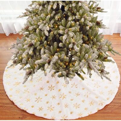 Jupe de Sapin de Noël Bakaji - Flocon de neige en peluche or 80cm Jupe de Sapin de Noël Bakaji - Flocon de neige en peluche or 80cm