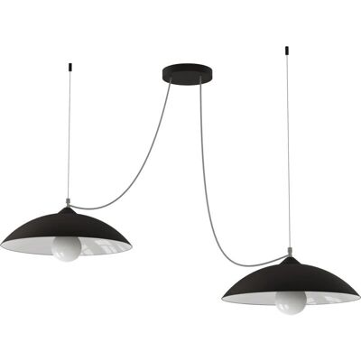 Lumicom Dream Lámpara Colgante - 2 E27, 42W, Metal, Negro/Blanco - Lámpara de Techo Lumicom Dream Lámpara Colgante - 2 E27, 42W, Metal, Negro/Blanco - Lámpara de Techo