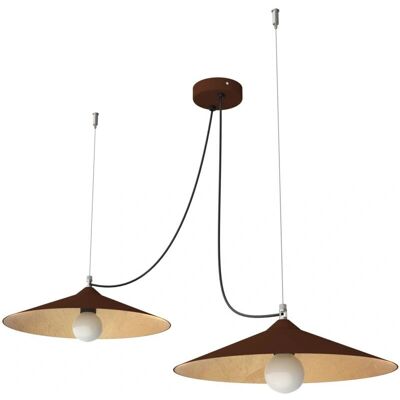 Lámpara colgante Lumicom Colombo - Metal, 40cm, Cobre marrón/Hoja dorada Lámpara colgante Lumicom Colombo - Metal, 40cm, Cobre marrón/Hoja dorada