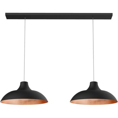 Lumicom Parigina Hängeleuchte - 2 E27, Max 42W, Schwarz & Silber Lumicom Parigina Hängeleuchte - 2 E27, Max 42W, Schwarz & Silber