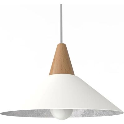 LUMICOM Lámpara de Techo - Metal, Blanco Mate / Hoja de Plata - 25cm - Iluminación Interior LUMICOM Lámpara de Techo - Metal, Blanco Mate / Hoja de Plata - 25cm - Iluminación Interior
