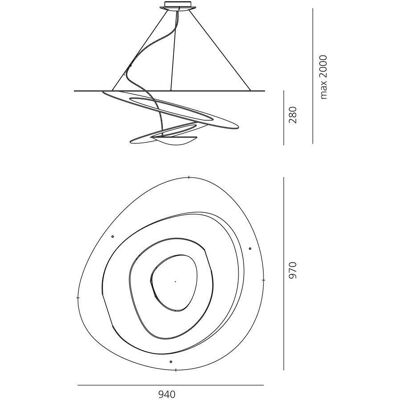 Artemide Pirce Pendelleuchte - Giuseppe Maurizio Scutellà - Spiralförmiger Aluminium - 97cm - LED - Modern Artemide Pirce Pendelleuchte - Giuseppe Maurizio Scutellà - Spiralförmiger Aluminium - 97cm - LED - Modern