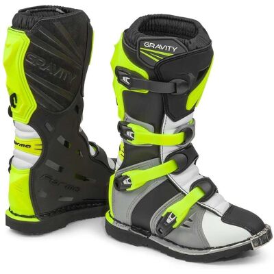 Bottes Forma Gravity Enfant - Gris-Blanc-Jaune - Bottes de Motocross - Publicité Bottes Forma Gravity Enfant - Gris-Blanc-Jaune - Bottes de Motocross - Publicité