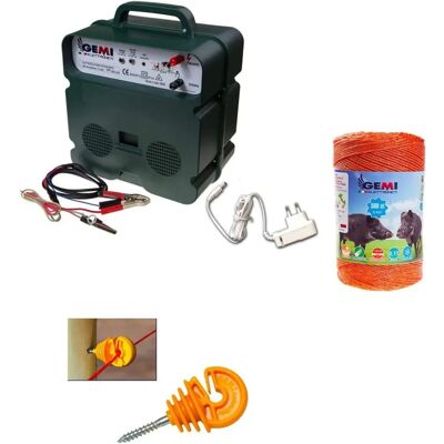 Kit Clôture Électrique Gemi Elettronica - Double Alimentation 10 000V - 500m Fil - Publicité Kit Clôture Électrique Gemi Elettronica - Double Alimentation 10 000V - 500m Fil - Publicité