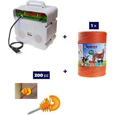 Kit recinzione elettrica Gemi Elettronica - Grandi animali, Cinghiali, 10kV Kit recinzione elettrica Gemi Elettronica - Grandi animali, Cinghiali, 10kV