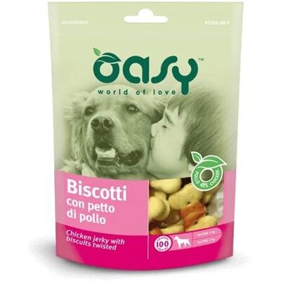 Biscotti Snack Oasy - Pollo e Salmone - 100g Biscotti Snack Oasy - Pollo e Salmone - 100g