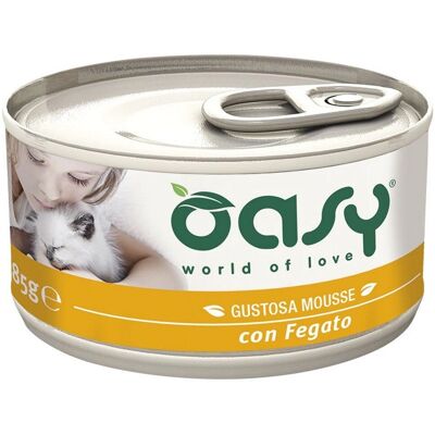 Oasy Gatto Fegato Mousse 85g - Cibo Completo - 3 Varianti Oasy Gatto Fegato Mousse 85g - Cibo Completo - 3 Varianti