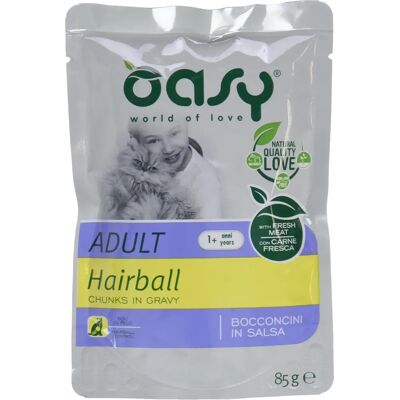 Oasy Marca Modello 85 g Cibo umido per gatti con boli di pelo Oasy Marca Modello 85 g Cibo umido per gatti con boli di pelo