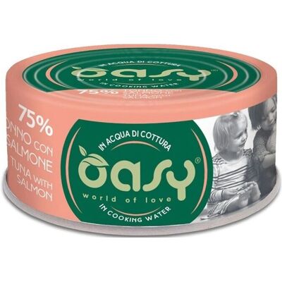 Cibo Naturale per Gatti Oasy - Tonno & Salmone - 70g Cibo Naturale per Gatti Oasy - Tonno & Salmone - 70g
