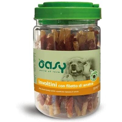 Oasy Snack di Anatra Involtini - Ricompensa per Cani - 350g Oasy Snack di Anatra Involtini - Ricompensa per Cani - 350g