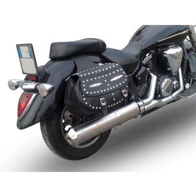 Pot d'échappement GPR Yamaha XVS 1300 Midnight Star - Système Catalyseur Inox Ovale - Publicité Pot d'échappement GPR Yamaha XVS 1300 Midnight Star - Système Catalyseur Inox Ovale - Publicité