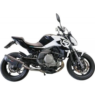 Gpr Evo4 Nero Cf Moto 650 Mt - Sistema di scarico oval homologato Gpr Evo4 Nero Cf Moto 650 Mt - Sistema di scarico oval homologato