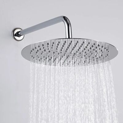 Poggiatesta doccia rotondo in acciaio inox Tecom - Effetto pioggia Anticalcare Poggiatesta doccia rotondo in acciaio inox Tecom - Effetto pioggia Anticalcare