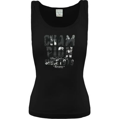 Champion Heritage Sleeveless Black Womens Sports Vest Top - sports vest Champion Heritage Sleeveless Black Womens Sports Vest Top - sports vest