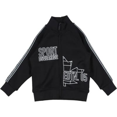 DSQUARED2 Sudadera Niño 9-16 Años - Negro - Cuello Alto, Manga Larga, Cierre de Cremallera - Sudadera DSQUARED2 Sudadera Niño 9-16 Años - Negro - Cuello Alto, Manga Larga, Cierre de Cremallera - Sudadera