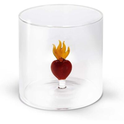 Bicchiere Cuore Sacro WD Lifestyle - In Vetro di Borosilicato Fatti a Mano - 250ml Bicchiere Cuore Sacro WD Lifestyle - In Vetro di Borosilicato Fatti a Mano - 250ml