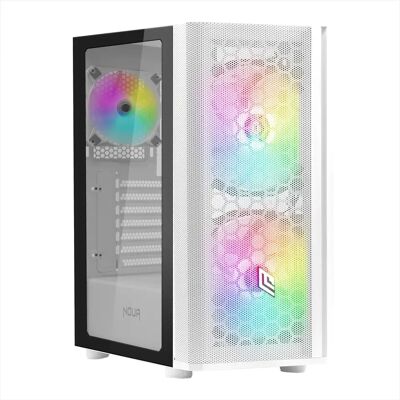 Case Gaming NOUA M111 Bianca - Mesh, Vetro Temperato, 3 Ventole ARGB Case Gaming NOUA M111 Bianca - Mesh, Vetro Temperato, 3 Ventole ARGB