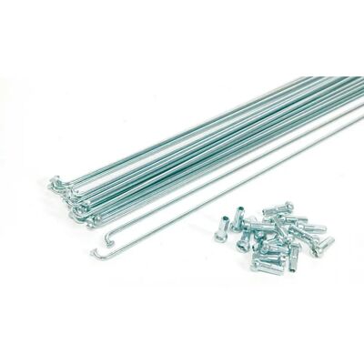 Radios de acero galvanizado 282x2mm con nipple - Pack de 72 Radios de acero galvanizado 282x2mm con nipple - Pack de 72