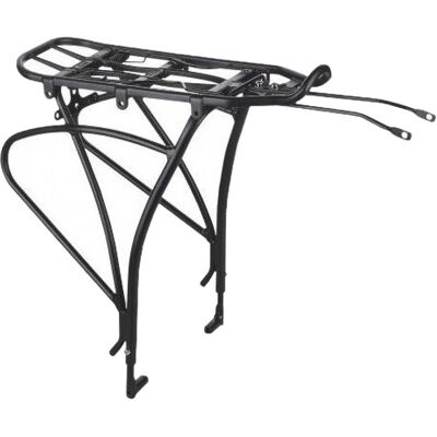 Support de porte-bagages arrière générique - 24-28'' aluminium noir avec support et fermoir à ressort - Publicité Support de porte-bagages arrière générique - 24-28'' aluminium noir avec support et fermoir à ressort - Publicité